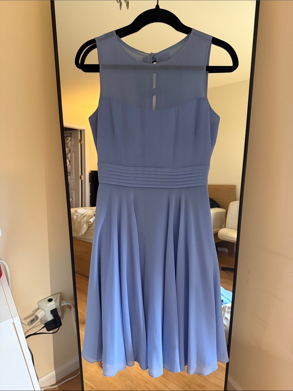 Sleeveless Light Blue Chiffon A-Line Dress